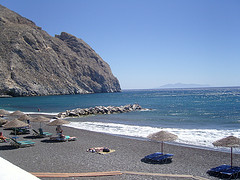 La playa negra de Perissa, Santorini